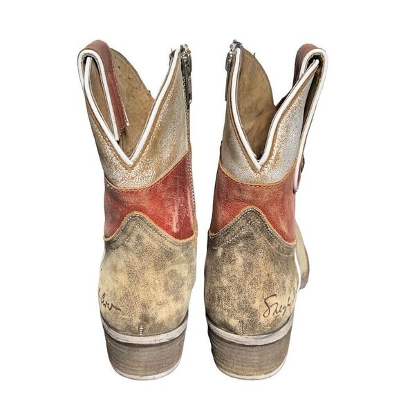 Sheryl Crow Americana Patriot Ankle Boots Western Boots Size 7 - Picture 4 of 6